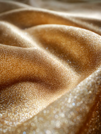 Luxurious gold material with gentle curves and radiant highlights, producing a dazzling, textured backdrop ideal for sophisticated designs or high-end aesthetics.の写真素材