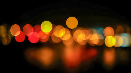 Warm-toned orbs dance against the darkness, enriching the scene with a lively, celebratory glow that...