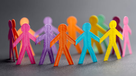 Bright paper silhouettes form a connected circle, embodying collaboration, inclusion, and collective...
