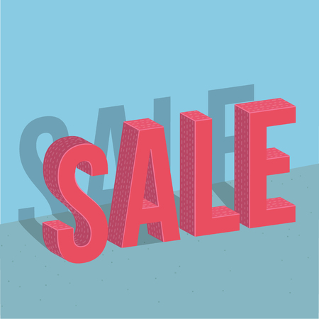 3D Sale discount text background illustration vectorのイラスト素材