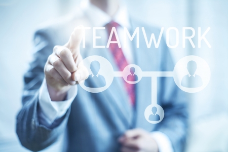 Team work concept selecting and pointingの写真素材