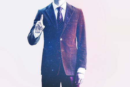 Business man pointing finger conceptの写真素材