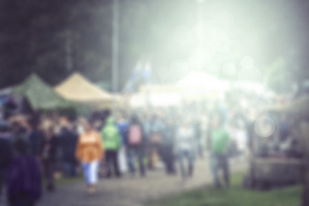 Blurred outdoor festival fair rainy day backgroundの写真素材