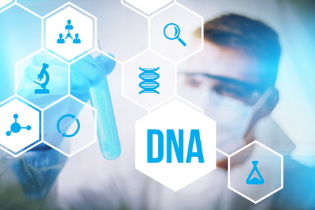 DNA molecule research or forensic science use.の写真素材