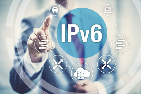 New IPv6 Internet Protocol larger address space for connected devices on network.の写真素材