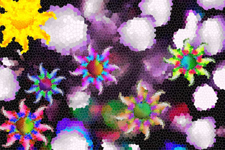 Abstract flowers in the sky.の写真素材