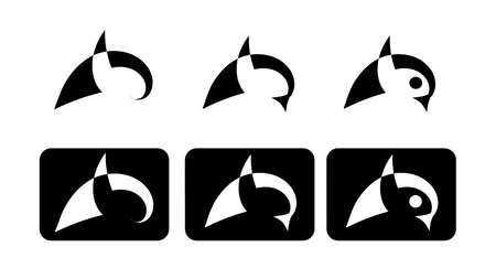Vector graphic, creatures of land/water/air, fish/dolphin/bird/hare/rabbit.のイラスト素材