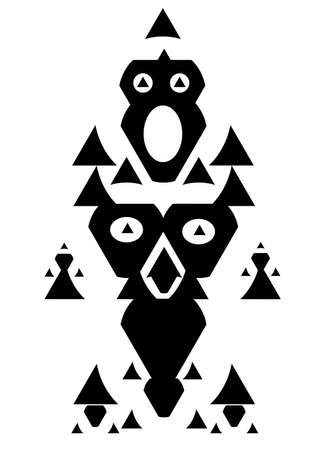 black and white vector art.のイラスト素材