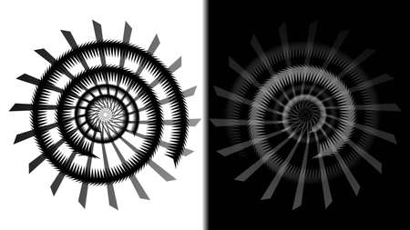 Black and white vector spirals.のイラスト素材