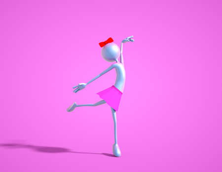 Ballerina with pink tutu.  This is a 3d render illustationの写真素材