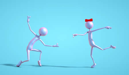 Couple of dancers. This is a 3d render illustationの写真素材