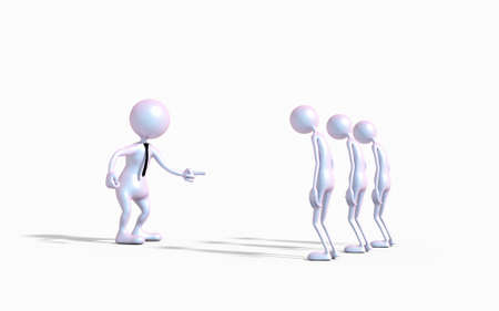 Successful business leader standing front of his team. This is a 3d render illustationの写真素材