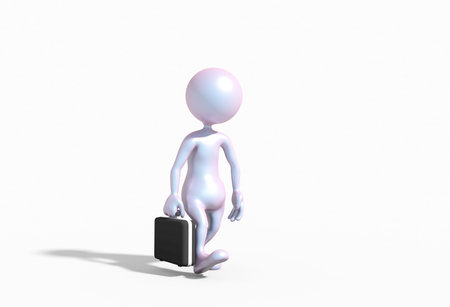 Businessman with briefcase .This is a 3d render illustration
