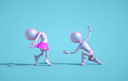 Couple of dancers. This is a 3d render illustrationの写真素材