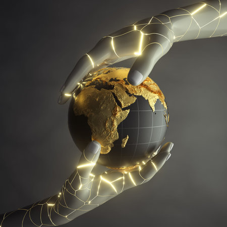 Broken arms holding the planet earth. Support association and fundraisingconcept. This is a 3d...