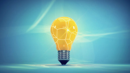 Cracked light bulb. Start up idea and creative concept. This is a 3d render illustration