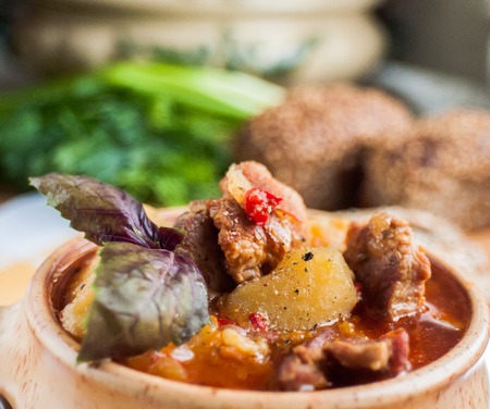 meat soupの写真素材