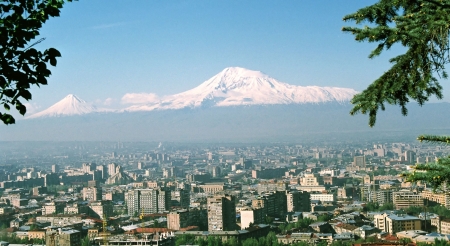 City Yerevan.Mountain Ararat.Armenia.の写真素材