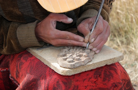 Manual Worker in Sevan,Armenia.の写真素材