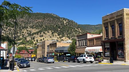 GEORGETOWN,COLORADO,UNITED STATES- SEPTEMBER 13,2019: Georgetown shopping district - street hosts a large variety of shops and cafe,there are always a lot of tourists.のeditorial素材