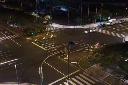 view from the top to the urban crossroads