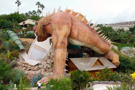 dragon slide at an amusement parkの写真素材
