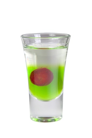 cocktail layered shots isolatedの写真素材