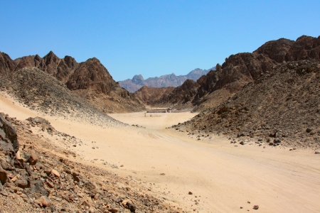 castle for tourists in the desert of Egyptの写真素材