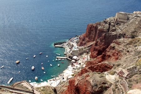 the island of Santoriniの写真素材