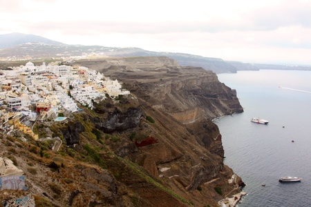 the island of Santoriniの写真素材