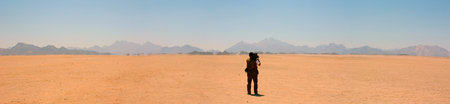 landscape of the desert to the mountains
