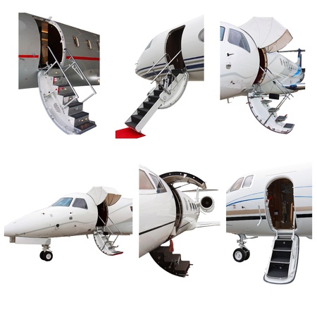 photo off ladders in a private jetの写真素材
