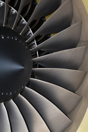 Wing and jet engine jet airlinerの写真素材