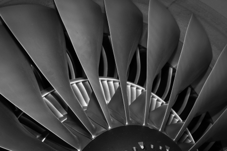turbine blades jet engine aircraft civil photoの写真素材