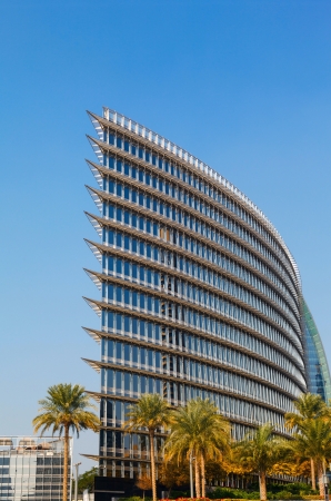 DUBAI UAE facade of glass against the skyのeditorial素材