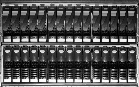 hard drive in the storage system in the data centerの写真素材