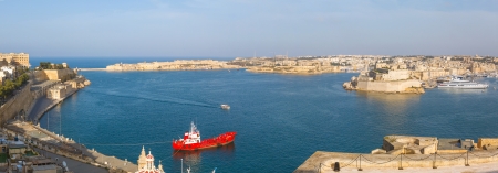 View from the Upper Baccarra Garden,Valletta, Malta Grand harborの写真素材