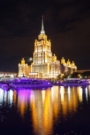 Moscow, Stalin skyscraper on the embankment of the Moscow  Riverのeditorial素材