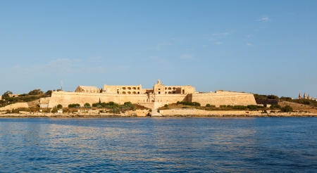 Fort Manoel in Marsamxett Harbour, Malta, quarantine harborのeditorial素材