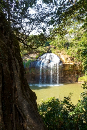 Blue stream waterfall in Vietnamの写真素材