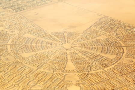 Aerial View of a Neighborhood in Abu Dhabiの写真素材