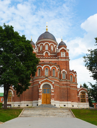 view of Savior-Borodino Convent and Church of St. John the Baptist in summer weather. 2013 Russiaの写真素材