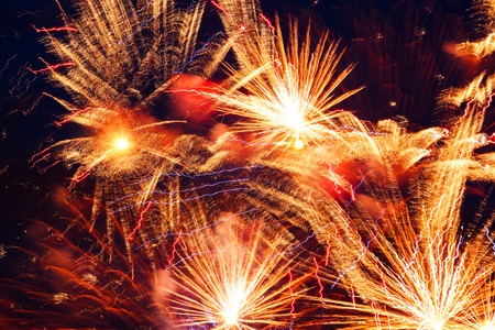 Fireworks Festival beautiful, colorful lights in the night skyの写真素材