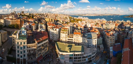 Istanbul panorama with old houses and views of the Bosphorusのeditorial素材