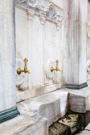 old faucet in marble in the mosque. Istanbul Turkeyの写真素材