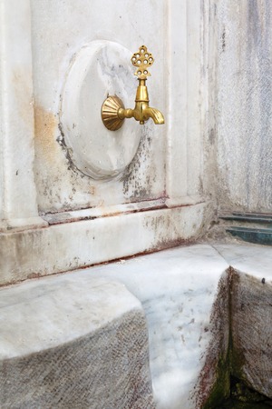 old faucet in marble in the mosque. Istanbul Turkeyの写真素材