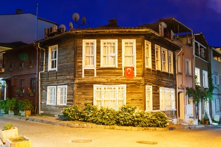 Turkey. Istanbul. The old wooden house in area Sultanahmetの写真素材