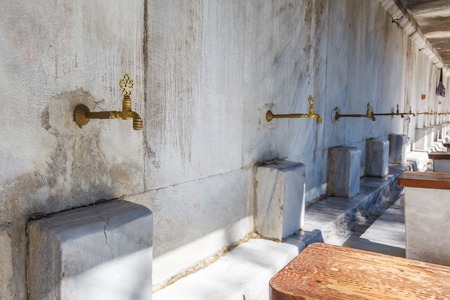 old faucet in marble in the mosque. Istanbul Turkeyの写真素材