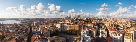 Istanbul panorama with old houses, sunny summer dayの写真素材
