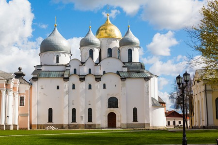 Saint Sophia Cathedral of Novgorod Kremlin in Veliky Novgorod, Russiaの写真素材